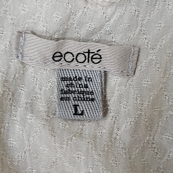 Ecote Cream Romper Crochet Open Cold Shoulder Boho Bohemian ‎ L - Picture 6 of 9
